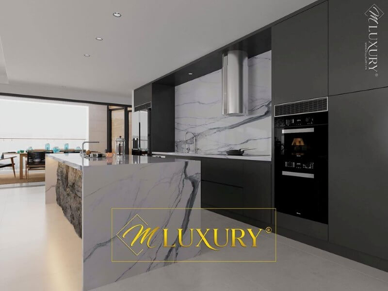 Mẫu thiết kế tủ bếp hiện đại hiện đại mang đến cho khách hàng một không gian nấu nướng sang trọng và tiện nghi nhất. Tủ bếp chung cư